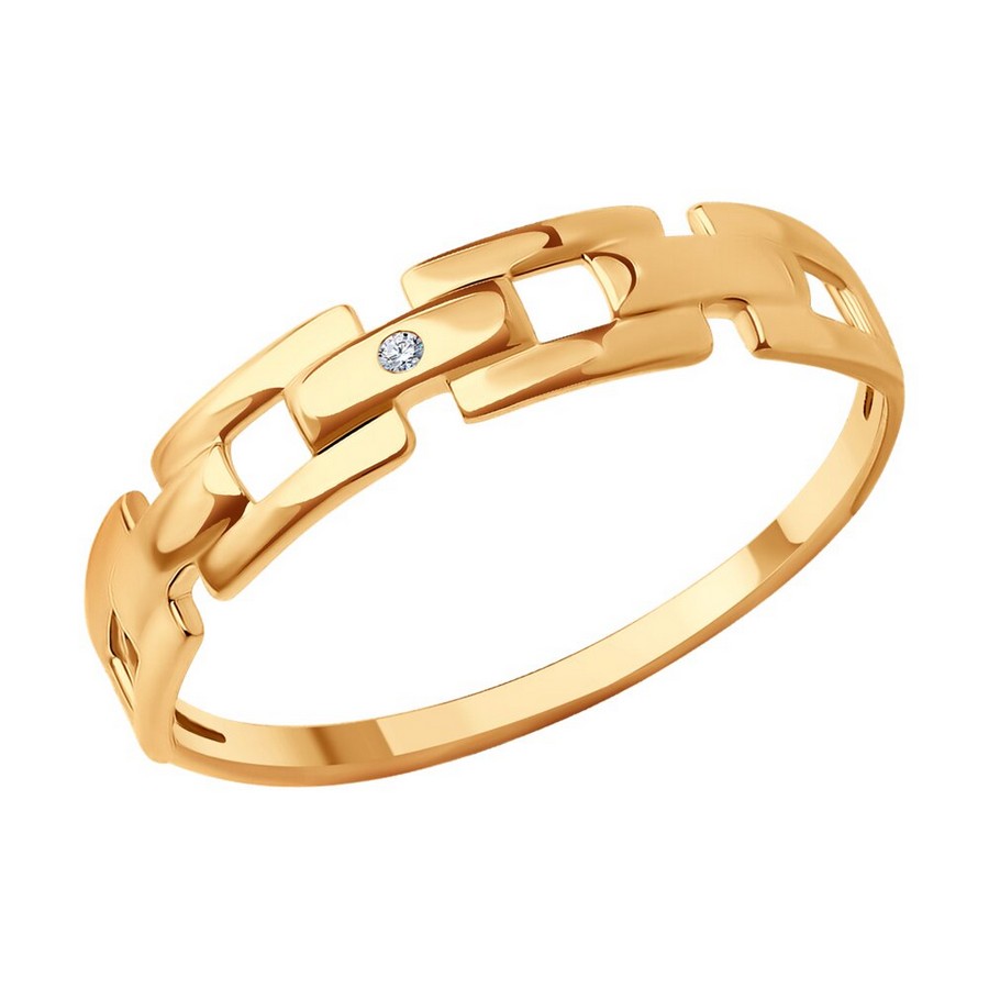 Кольцо, золото, фианит, 019141